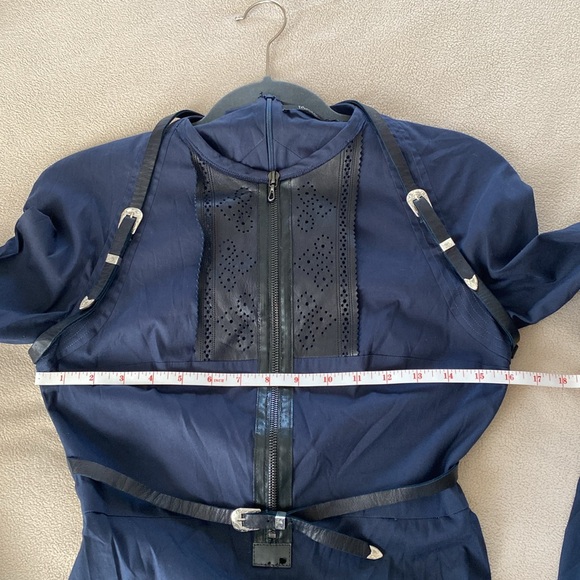 Marios Schwab Navy Belted Dress - Picture 8 of 16